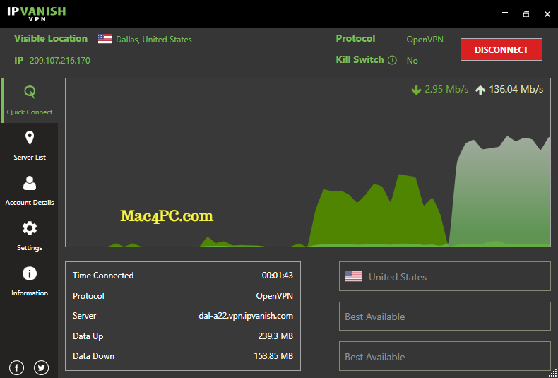 IPVanish VPN 4.0.10.3 For Mac + Serial Key Free 2022 Download