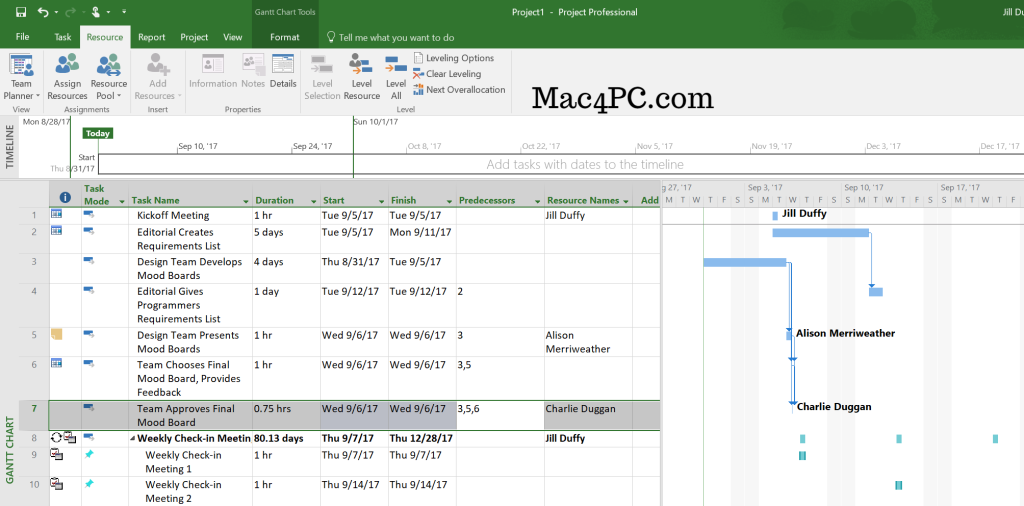 microsoft project for mac book
