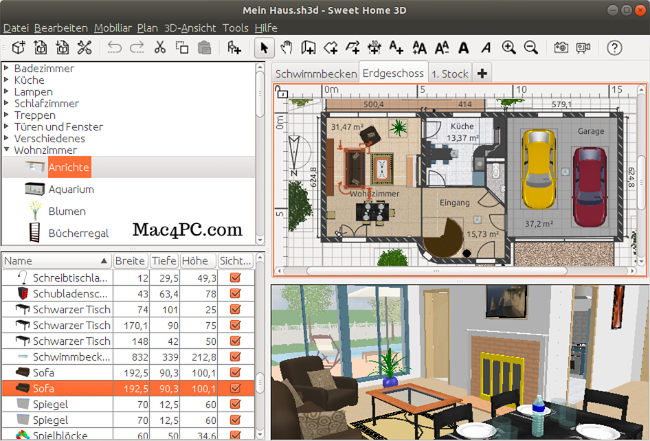 sweet home 3d tree library